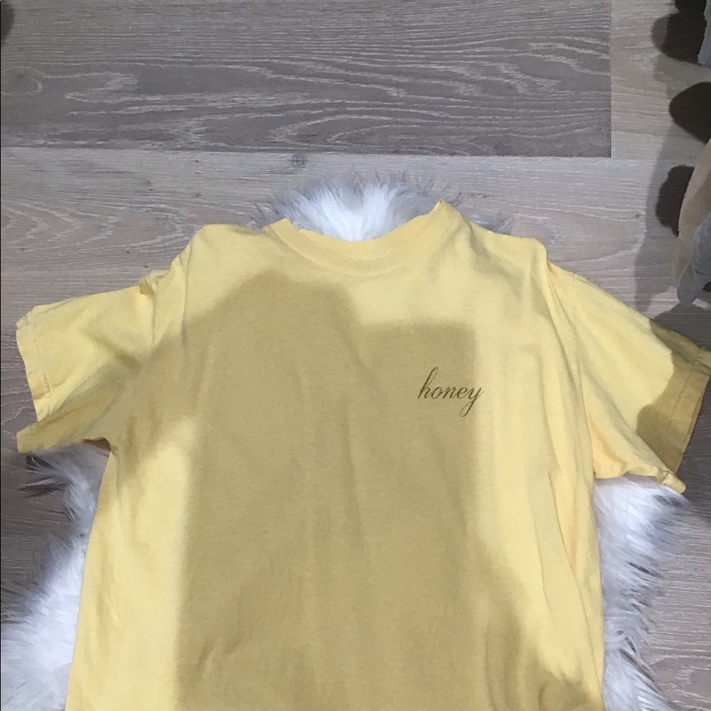 Yellow “Honey” shirt sleeve yellow shirt. Pacsun